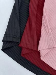 Chiquease Summer Ribbed Buttoned Half-Open Strap Camisole - Multicolor - View 5