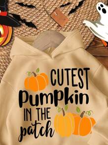 SHEIN Áo nỉ chui đầu dệt kim mềm mại cho bé trai mùa thu - Màu Khaki - Xem 4