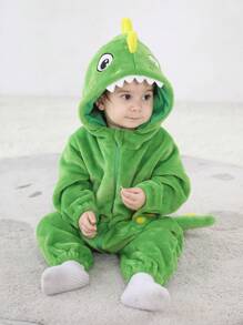 SHEIN Playful Pals 男婴长袖可爱恐龙连体衣