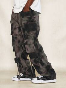 SUMWON Skater Fit Tie Dye Multi Pocket Cargo Jean - Multicolor - View 2