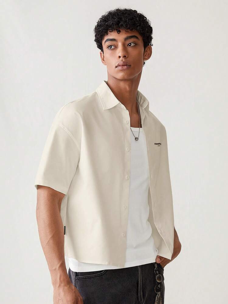 Manfinity VCAY Camisa de manga corta suelta con patrón impreso casual diario a juego para hombres y mujeres, tejida - Albaricoque - Añade 6