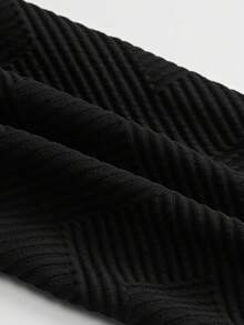 SHEIN LUNE 大码无袖前拉链简约夹克，休闲日常穿着 - 黑色 - 查看 5