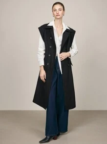 BizChic Black Lined Coat For Women, Elegant For Daily Commute, Thanksgiving, Christmas And Winter - Black - View 8
