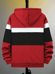 Manfinity Homme Men's Autumn Winter Letter & Eagle Print Drawstring Hoodie Sweatshirt - Multicolor - View 2