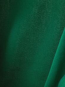 SHEIN Unity Plus Size Plain Crew Neck Long Sleeve Overcoat - Dark Green - View 5