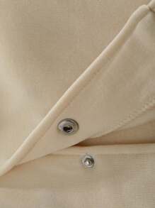 Manfinity EMRG Chaqueta casual para hombre con parches sólidos, botones delanteros y estampado de letra