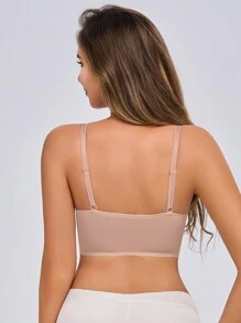 性感浪漫休闲舒适前扣蕾丝文胸，采用提升和聚拢设计，防下垂，罩杯调节，1 件套