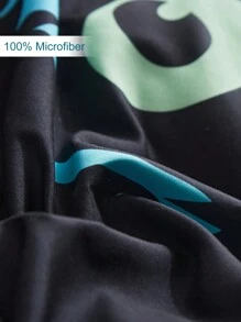 2/3 件儿童彩色条纹猫图案数码印花床上用品套装，可爱卡通儿童羽绒被套和枕套套装，适合所有季节（1/2 枕套 + 1 羽绒被套）