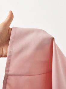 SHEIN 少女编织学院风荷叶边长袖衬衫 - 淺粉色 - 查看 6