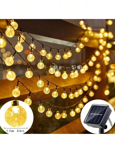 1pc 20/30/50/100 LED 5/6.5/7/12m Solar Power Bubble Ball String Lights Outdoor Garden Lawn Patio Decor Christmas For Holiday Gift Giving