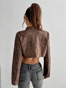 StreetHx Vintage Autumn Zip-Up Short Jacket Fall Winter Cloth For Women