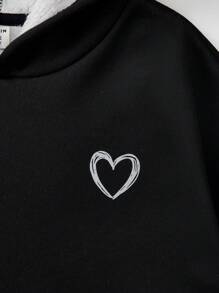 Tween Girls 2 件套加厚羊毛连帽衫和圆领套头衫，多种款式，温暖休闲，适合秋冬季