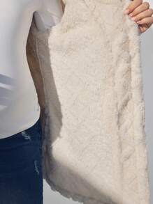 SHEIN Maternity Solid Button Front Hooded Fleece, Hooded Fleece Jacket, For Winter