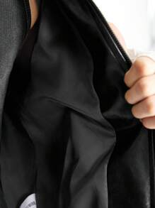 NEON BLANC Men's Street Style PU Leather Jacket Suitable For Fall & Winter - Black - View 7