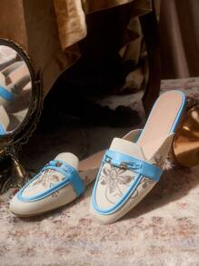 CUCCOO TILAWA Women's Solid Color Patchwork Flat Casual Shoes, Summer Daily Wear Fall - Blue - View 1