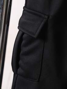 SHEIN 2pcs Baby Boys'  Long Sleeve Sweatshirt And Pants Set With Plush Retro Pattern