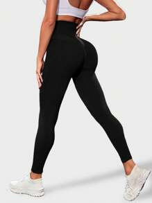 Easithlete Women's Outdoor Leisure Yoga Tight-Fitting Fitness Running Seamless  Sports Leggings - Black - View 2