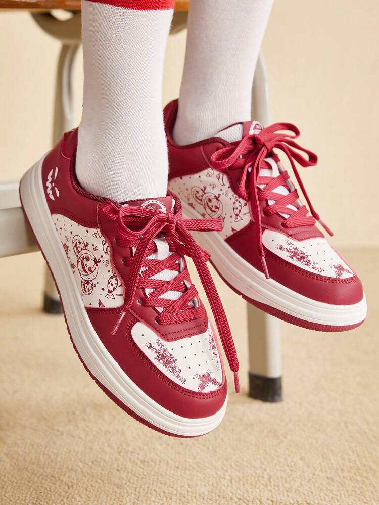 CUCCOO EASI New Fashionable Casual Canvas Sneakers, Women Pumpkin Pattern Shoes Trainers