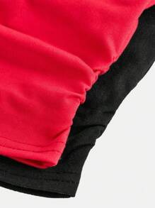 SHEIN Girlism 2pcs/Set Tween Girl  Casual Minimalist Spider Print Crew Neck Short Sleeve Fitted T-Shirt - Red - View 6