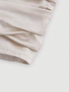 SHEIN MOD 女士蝴蝶结露背短款上衣和裙子套装、女士裙子套装、秋季两件套、返校节礼服、性感连衣裙、优雅女士连衣裙、美人鱼裙、秋季婚礼宾客礼服、香槟色连衣裙 - 杏色 - 查看 3