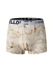 3 pièces/set Boxers décontractés à bande tricotée avec lettres pour hommes - Multicolore - Voir 4
