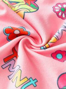 TEENAGE MUTANT NINJA TURTLES | SHEIN 2pcs Tween Girl Cartoon Turtle Print Bow Decor Boxer Briefs - Multicolor - View 3