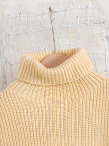 Tween Girls' Loose Casual Minimalist Cozy Soft High Neck Long Sleeve Warm Sweater