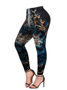 EMERY ROSE 女士休闲花卉印花长袖不对称下摆外套、吊带背心和紧身裤 3 件套，春季和秋季 - 彩色 - 查看 7