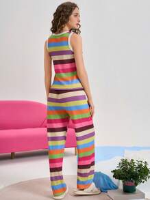 Plaid Casual Ladies Pajama Set Holiday Season - Multicolor - View 2