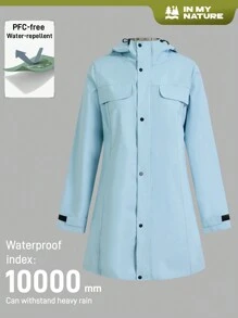 In My Nature In My Nature Outdoor Wear Waterproof Jacket For Women, Suitable For Camping, Hiking, Urban Commute - PFOA Free Blue