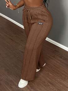 Slaydiva Casual Grey Loose Fit Straight Leg Pants