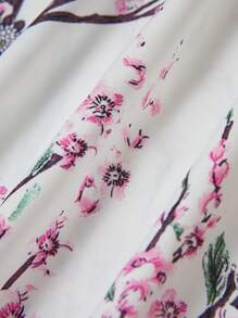 EMERY ROSE 2pcs Floral Print Sleeveless Dress And Solid See-Through Jacket Elegant Set - Multicolor - View 5