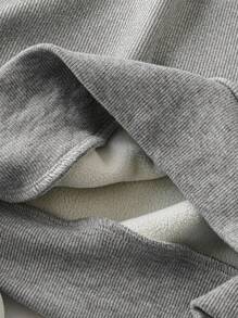 SHEIN LUNE Women's Casual Drop Shoulder Solid Color Fleece Sweatshirt