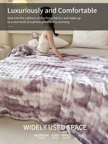 1pc Purple Tie-Dye Bubble Pattern Cozy Blanket - Purple - View 7