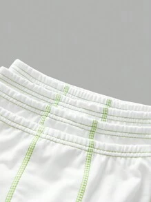 TEENAGE MUTANT NINJA TURTLES | SHEIN Young Boy 4pcs Cartoon Print Contrast Stitch Boxy Briefs - White - View 3