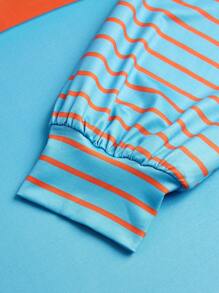 Chiquease Áo thun dài tay in họa tiết sọc và chữ theo phong cách Châu Âu giản dị dành cho nữ - Nhiều màu - Xem 6