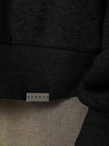 SUMWON Áo hoodie mùa đông cỡ lớn ấm áp, áo nỉ dày, đồ mặc ở nhà, áo nỉ trơn cổ điển, đồ mặc dạo phố, đồ thể thao, đồ dùng thiết yếu cho đô thị - màu đen - Xem 4