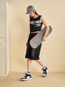 CUCCOO EASI Nuovi arrivi - Sneakers casual alla moda con blocchi di colore e lacci, Scarpe da donna a tema zucche di Ognissanti - Bianco e nero - Visualizzare 10