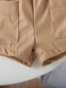 SHEIN Baby Girls' Elegant Fashion Outfits, Spring & Autumn - Apricot - View 8