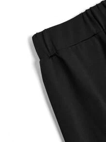 Calvaya Plus Size Front Tie Waist Minimalist Casual Pants Fall Cloth For Women - Multicolor - View 3