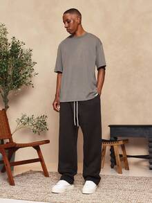 SUMWON 常规款短袖基本款 T 恤 - 深灰色 - 查看 1