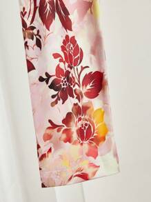 SHEIN LUNE Quần legging in họa tiết toàn thân cho nữ, mặc thường ngày - Màu vàng - Xem 4