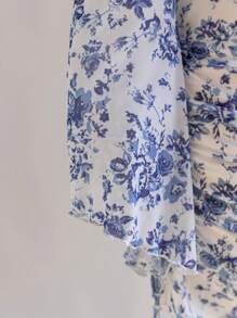 Dreamara Váy midi tay loe in hoa cỡ lớn cho nữ khi trở lại trường, đi nghỉ, mùa thu - Nhiều màu - Xem 8