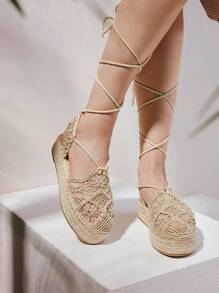 Styleloop Giày lười đế bằng dành cho nữ, Phong cách Boho, Phong cách Mỹ cổ điển, Bohemian, Phương Tây, Lễ hội âm nhạc, Trang phục dự tiệc - Vàng - Xem 5