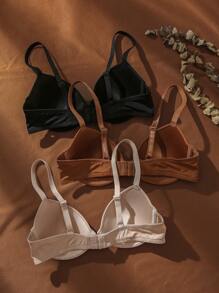Shein Underwear&Sleepwear Basics 3pcs/Set Women's Underwire Bras
