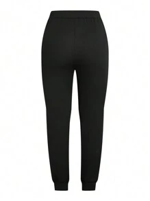 Calvaya Plus Size Front Tie Waist Minimalist Casual Pants Fall Cloth For Women - Multicolor - View 10