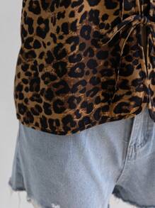 Soleia 大码女式花卉豹纹无袖娃娃衫，返校/秋季假期 - 彩色 - 查看 6