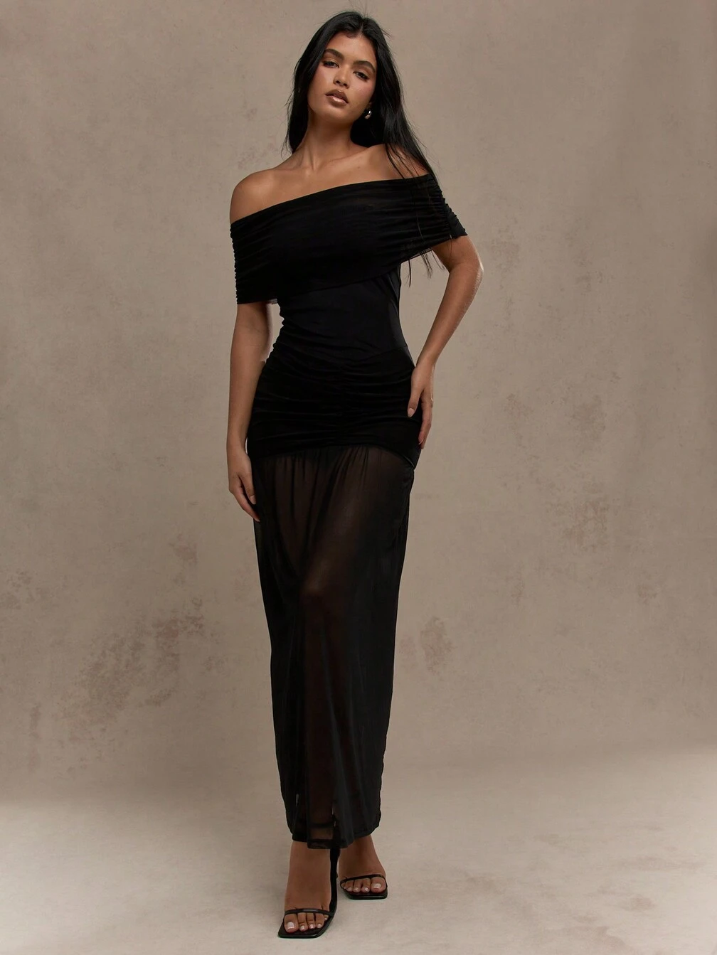 missguided boho dress MISSGUIDED Boho Sheer Long Ruffle Hem Jersey Bandeau Maxi DressMISSGUIDED