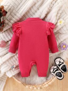 Newborn Baby Girl Fashionable & Cute All-Match Knitted Sweater Jumpsuit, Clothes Outfits For Fall And Winter