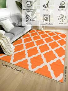 Thảm trang trí họa tiết hình học cho phòng ngủ và phòng khách - trái cam - Xem 1